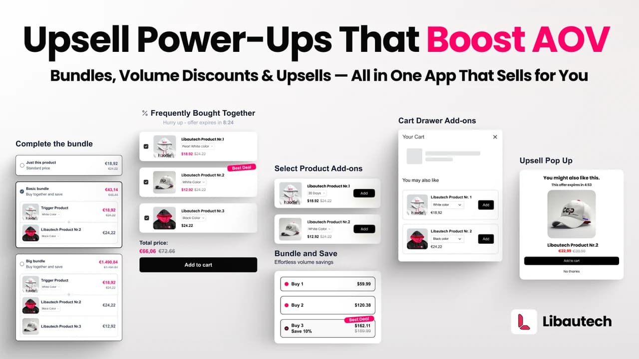 Libautech official Shopify visual introducing bundle and upsell offers