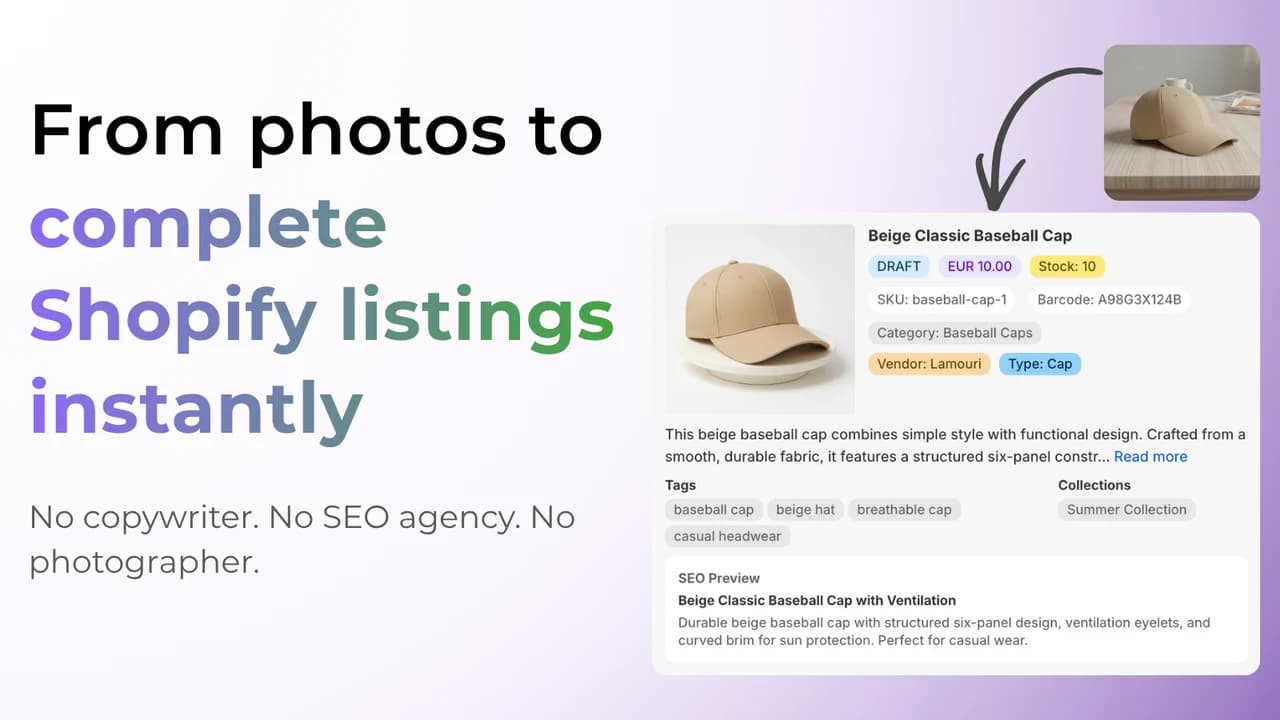 Listagrow product listing overview
