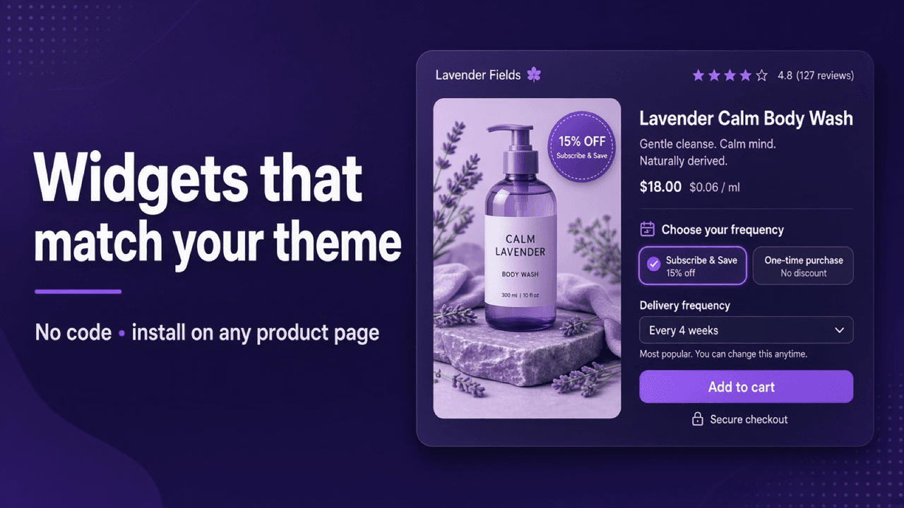 Appfox product-page widget presenting one-time purchase and subscription choices
