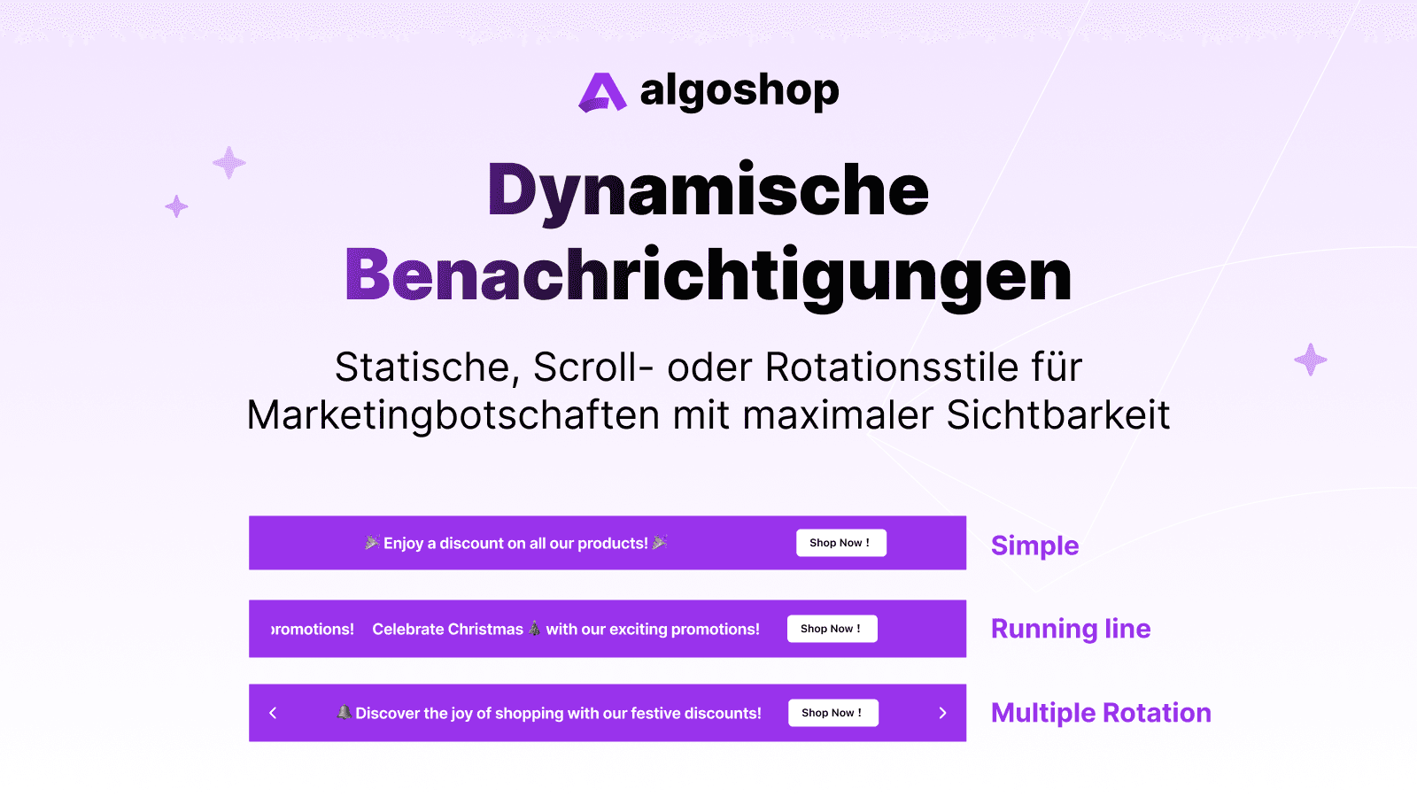 Algoshop Ankündigungsleiste Feature 1