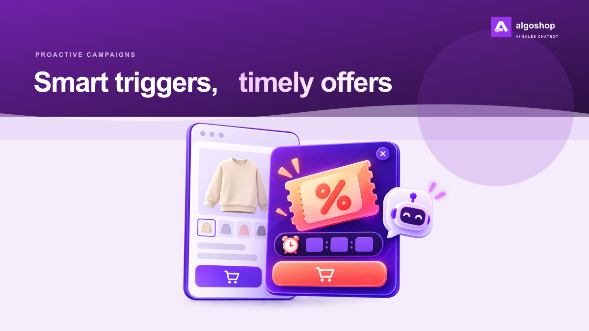 Smart triggers, timely offers. Start conversations around shopper activity.