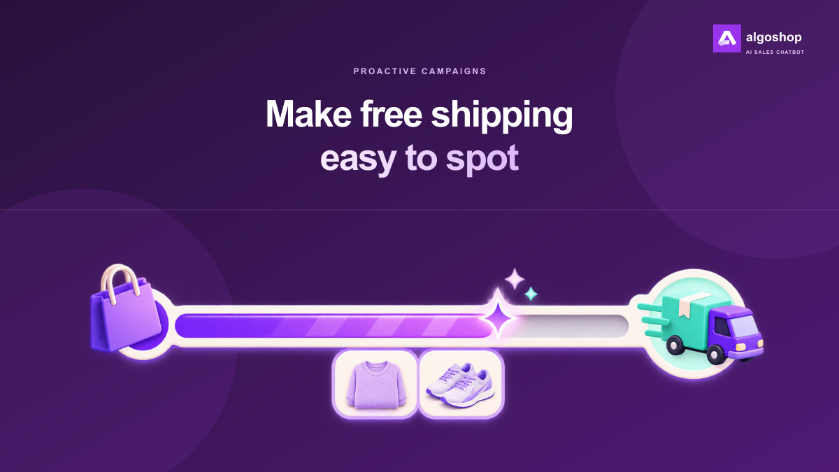 Make free shipping easy to spot. Show shoppers how close they are to free delivery.